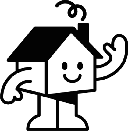 FolkTale house mascot waving